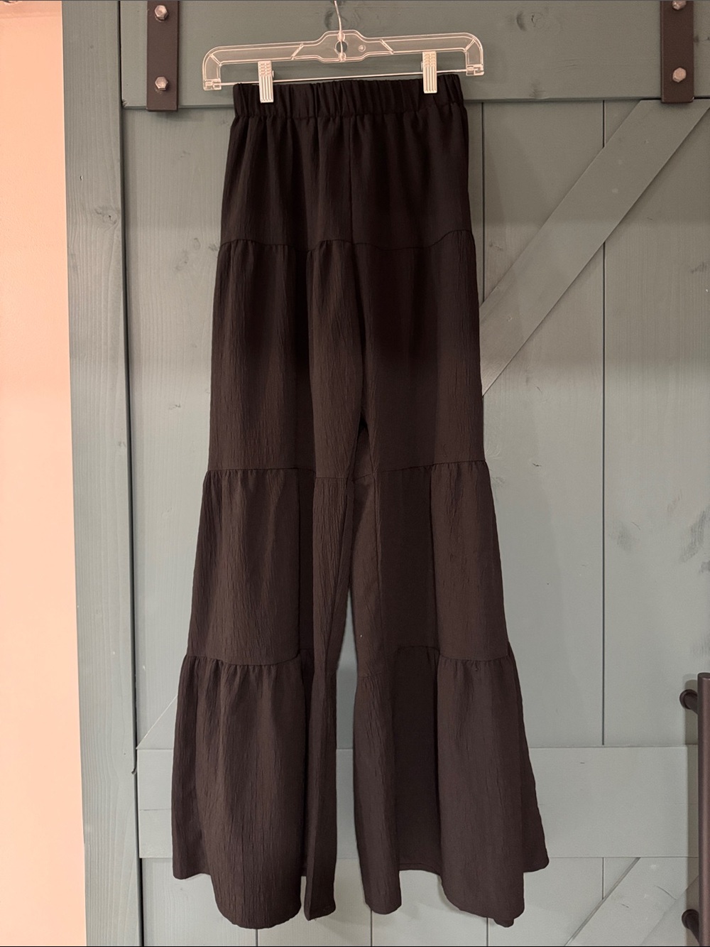 Black Tiered Wide-Leg Pants